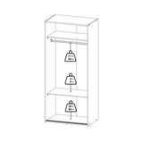 Space Wardrobe with 2 Sliding Doors in White