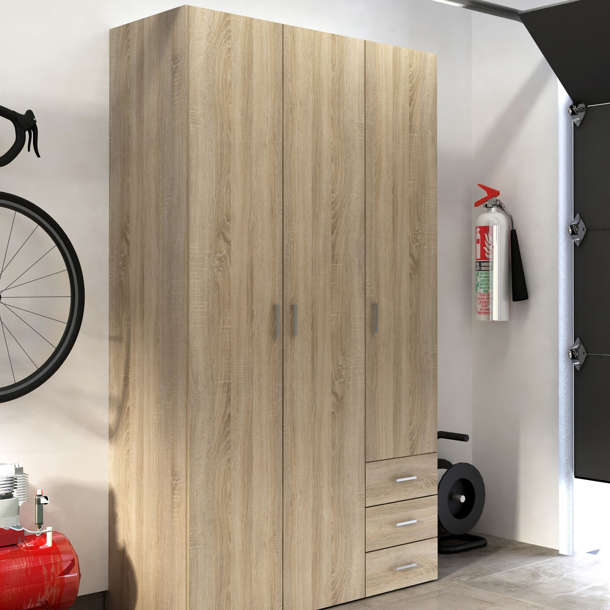 Space Wardrobe - 3 Doors 3 Drawers