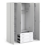 Space Wardrobe - 4 Doors 3 Drawers