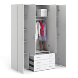 Space Wardrobe - 4 Doors 3 Drawers