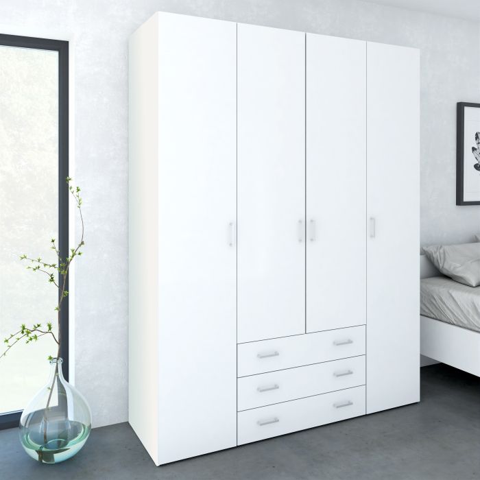 Space Wardrobe - 4 Doors 3 Drawers