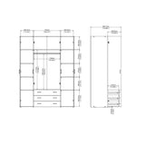 Space Wardrobe - 4 Doors 3 Drawers