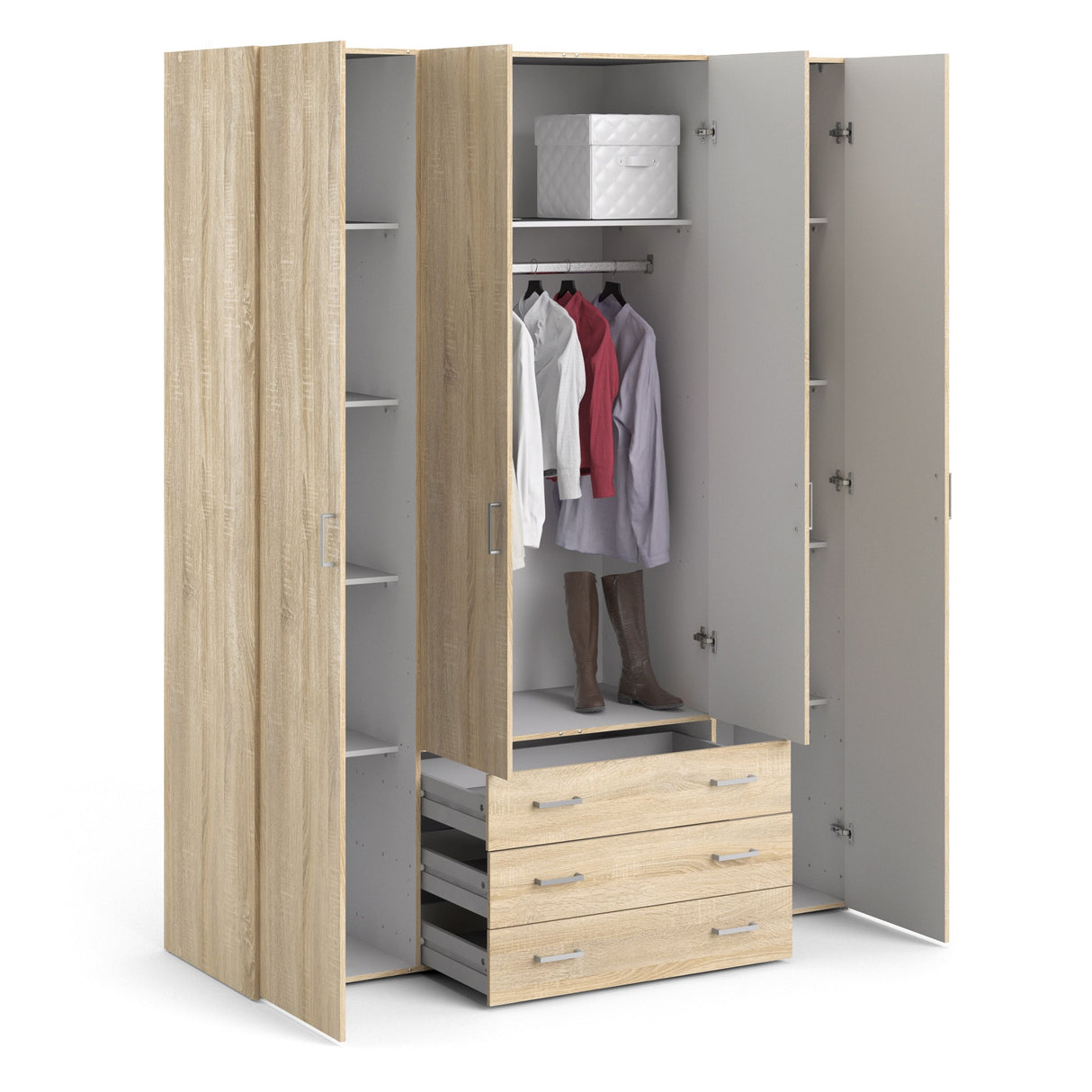 Space Wardrobe - 4 Doors 3 Drawers