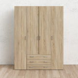 Space Wardrobe - 4 Doors 3 Drawers