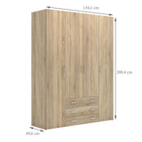Space Wardrobe - 4 Doors 3 Drawers