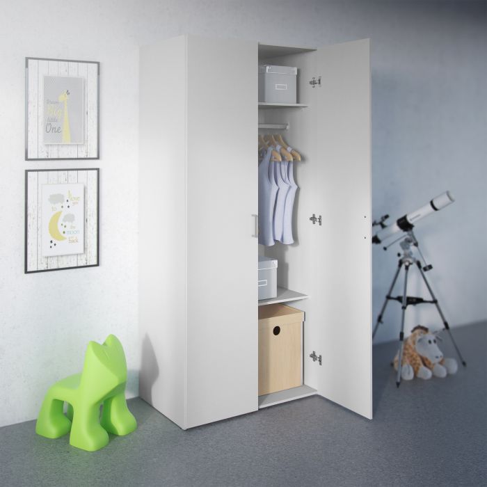Space Wardrobe with 2 doors White