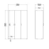 Space Wardrobe with 3 doors White