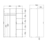 Space Wardrobe with 3 doors White