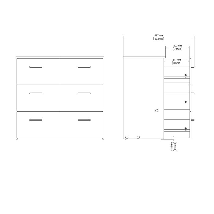 Space Chest of 3 Drawers