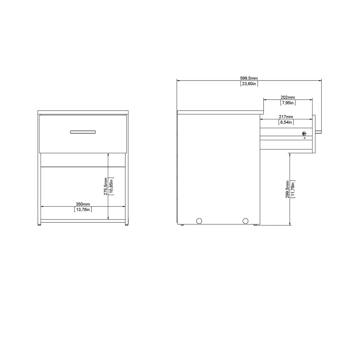 Space Bedside 1 Drawer