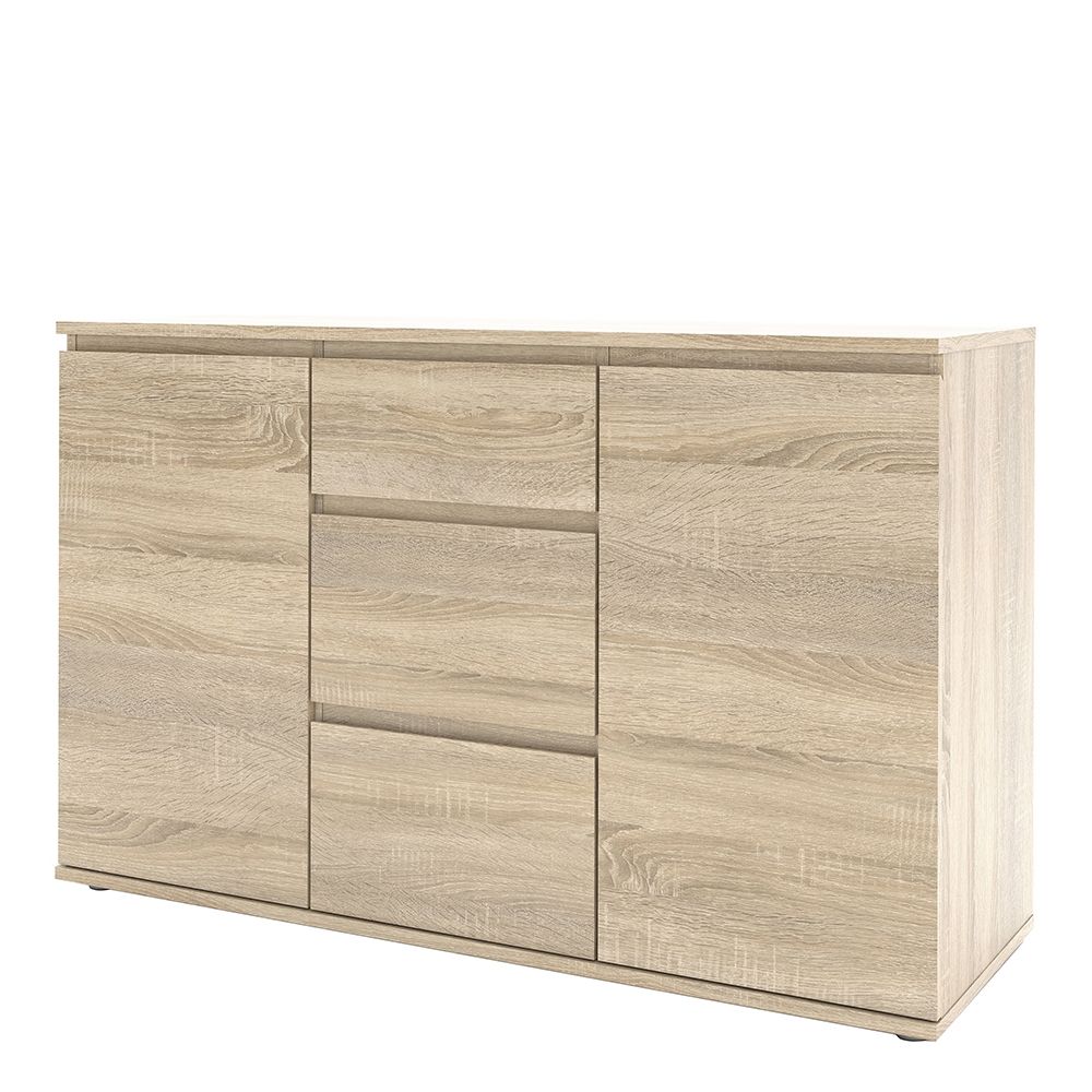 Nova Sideboard 3 Drawers 2 Doors in Light Brown