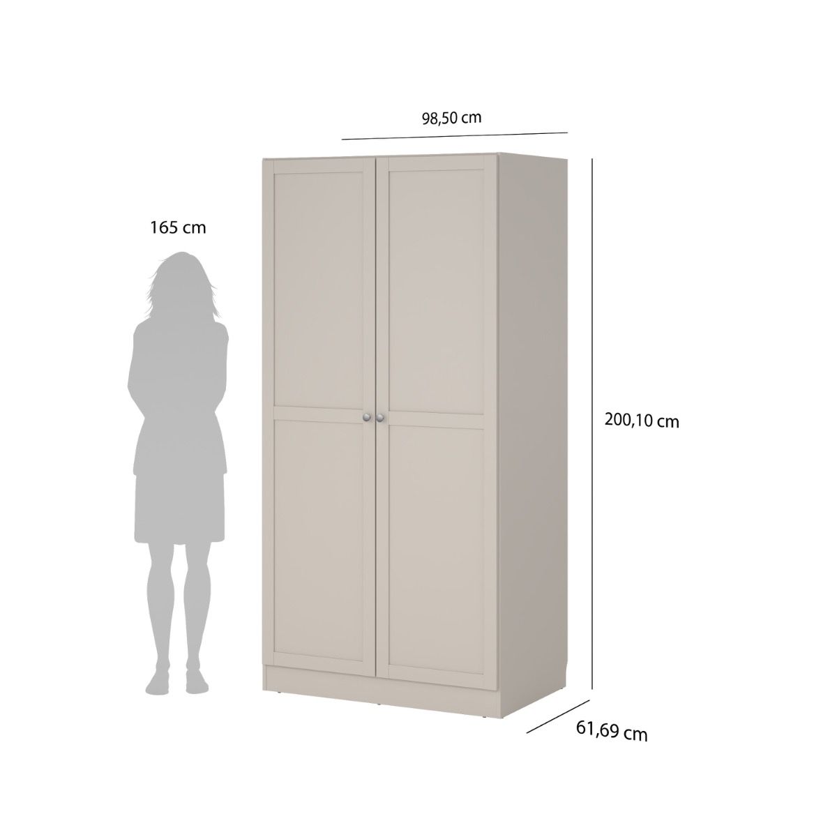 Brande Wardrobe 2 Frame Doors