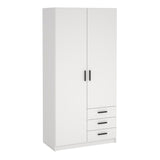 Sprint Wardrobe with 2 Doors + 3 Drawers
