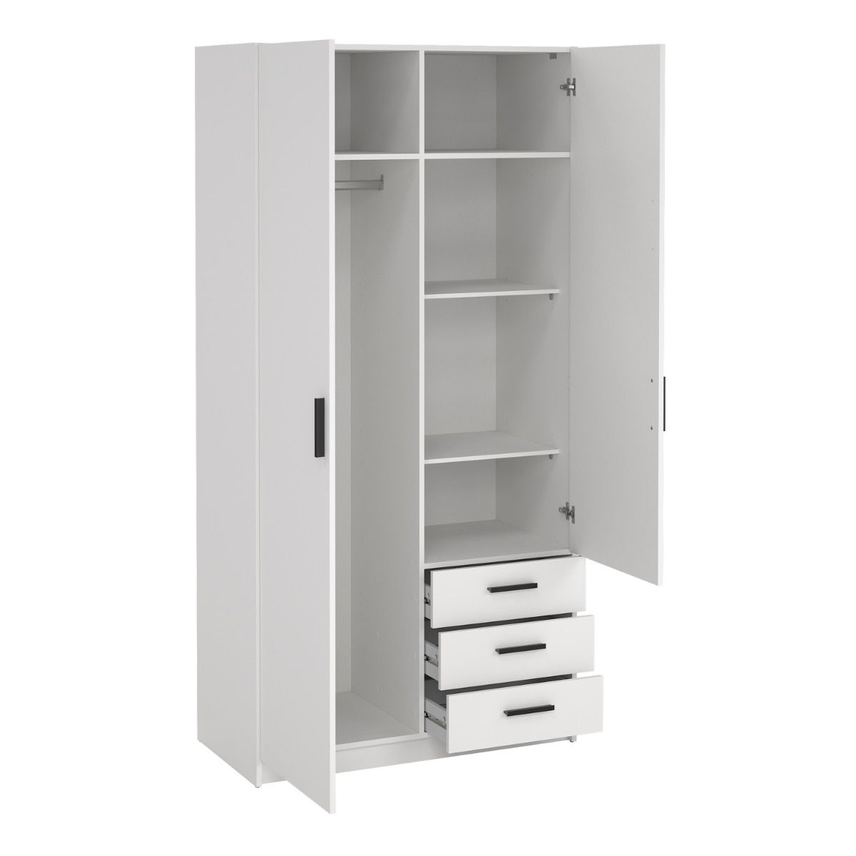 Sprint Wardrobe with 2 Doors + 3 Drawers