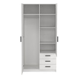 Sprint Wardrobe with 2 Doors + 3 Drawers