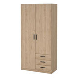Sprint Wardrobe with 2 Doors + 3 Drawers