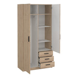 Sprint Wardrobe with 2 Doors + 3 Drawers