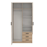 Sprint Wardrobe with 2 Doors + 3 Drawers
