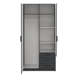 Sprint Wardrobe with 2 Doors + 3 Drawers