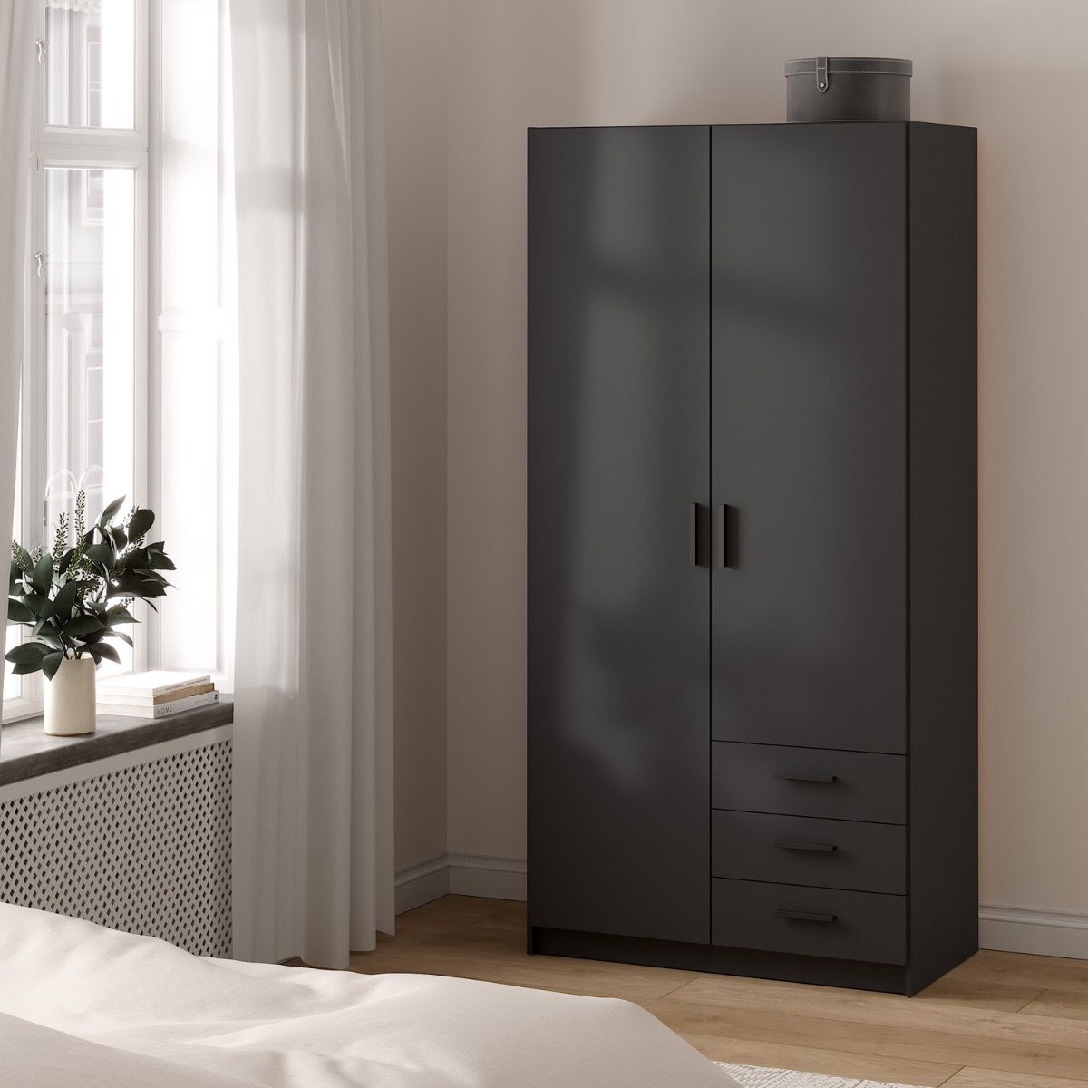 Sprint Wardrobe with 2 Doors + 3 Drawers