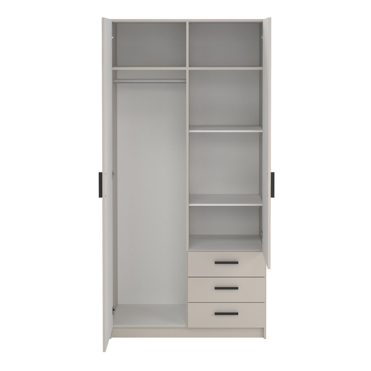 Sprint Wardrobe with 2 Doors + 3 Drawers