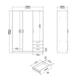 Sprint Wardrobe with 3 Doors + 3 Drawers