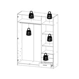 Sprint Wardrobe with 3 Doors + 3 Drawers