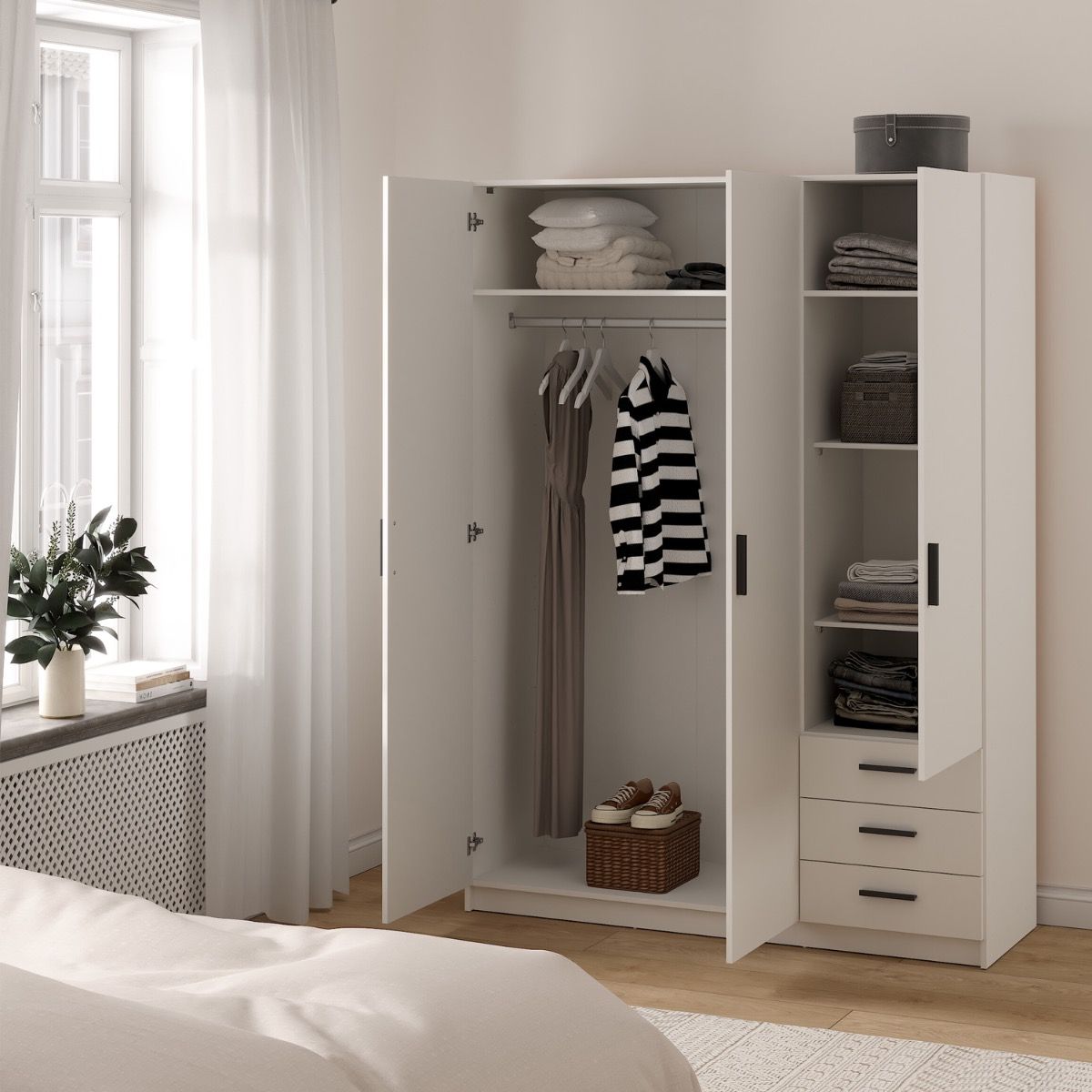 Sprint Wardrobe with 3 Doors + 3 Drawers