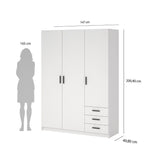 Sprint Wardrobe with 3 Doors + 3 Drawers