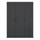 Sprint Wardrobe with 3 Doors + 3 Drawers