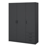 Sprint Wardrobe with 3 Doors + 3 Drawers