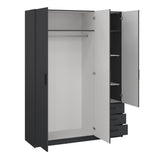 Sprint Wardrobe with 3 Doors + 3 Drawers