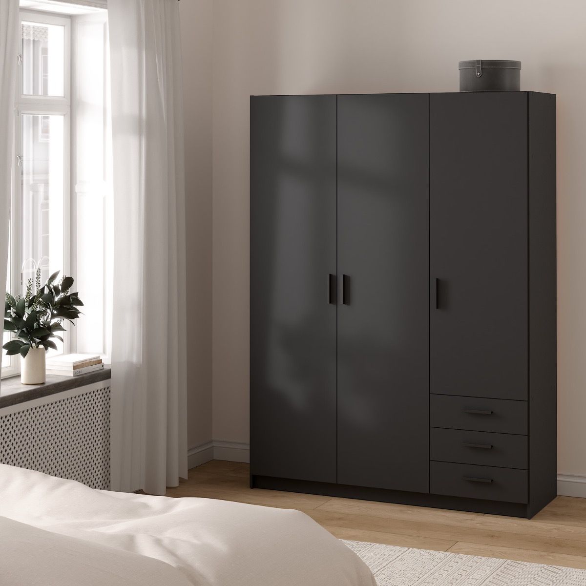 Sprint Wardrobe with 3 Doors + 3 Drawers