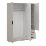 Sprint Wardrobe with 3 Doors + 3 Drawers