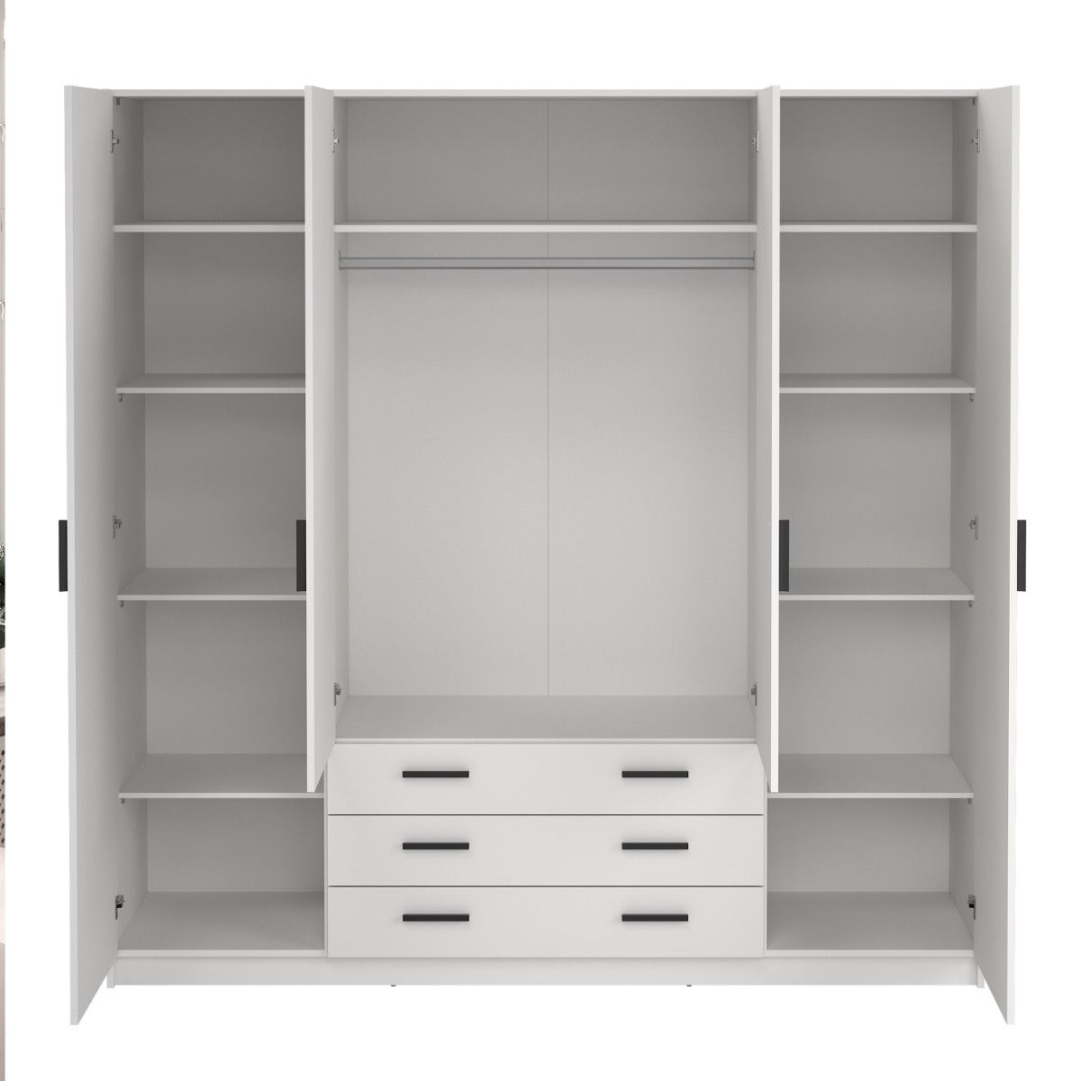 Sprint Wardrobe with 4 Doors + 3 Drawers