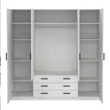 Sprint Wardrobe with 4 Doors + 3 Drawers