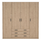Sprint Wardrobe with 4 Doors + 3 Drawers