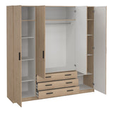 Sprint Wardrobe with 4 Doors + 3 Drawers