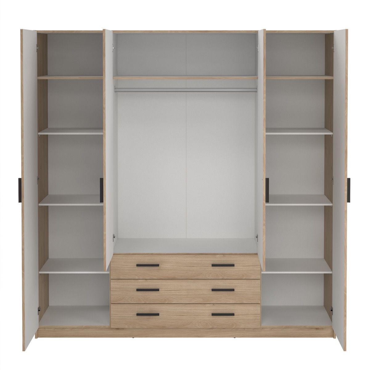 Sprint Wardrobe with 4 Doors + 3 Drawers