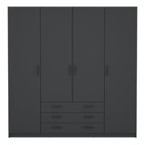 Sprint Wardrobe with 4 Doors + 3 Drawers