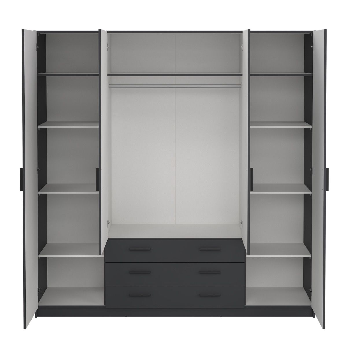 Sprint Wardrobe with 4 Doors + 3 Drawers