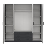 Sprint Wardrobe with 4 Doors + 3 Drawers