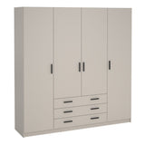 Sprint Wardrobe with 4 Doors + 3 Drawers
