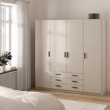 Sprint Wardrobe with 4 Doors + 3 Drawers