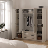 Sprint Wardrobe with 4 Doors + 3 Drawers