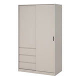 Naia Wardrobe with 1 Sliding Door 1 Std Door & 3 Drawers in Cashmere