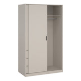 Naia Wardrobe with 1 Sliding Door 1 Std Door & 3 Drawers in Cashmere