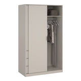 Naia Wardrobe with 1 Sliding Door 1 Std Door & 3 Drawers in Cashmere