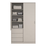 Naia Wardrobe with 1 Sliding Door 1 Std Door & 3 Drawers in Cashmere