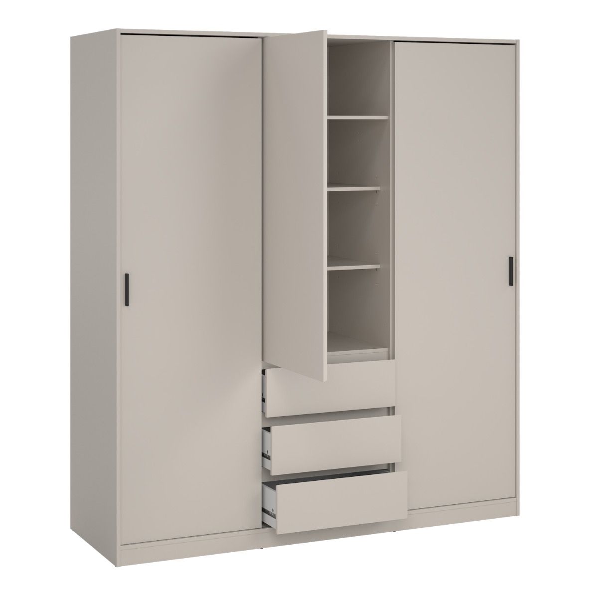 Naia Wardrobe with 2 Sliding Doors 1 Door 3 Drawers